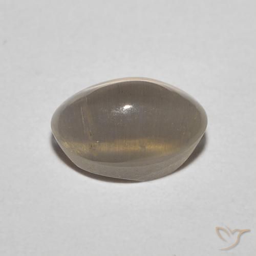 Sillimanite œil de chat Brun neutre naturelle ovale, 1.11 ct, Translucide