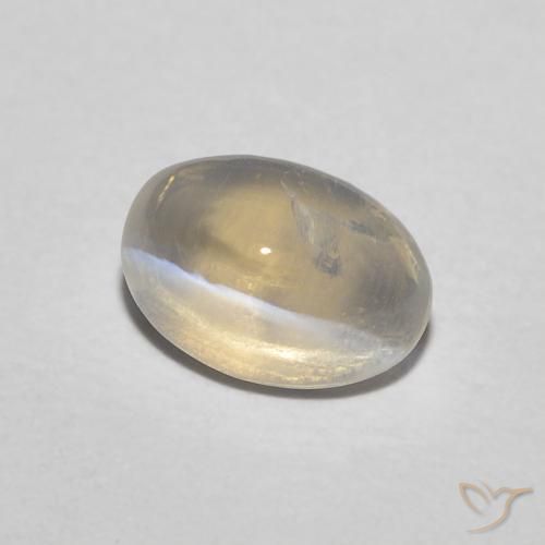 Sillimanite œil de chat Marron très clair naturelle ovale, 0.85 ct, Translucide
