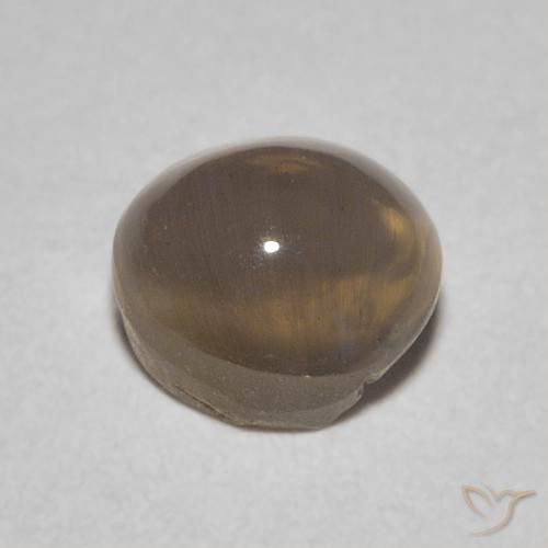 Sillimanite œil de chat Brun moyen naturelle ovale, 0.86 ct, Transparent