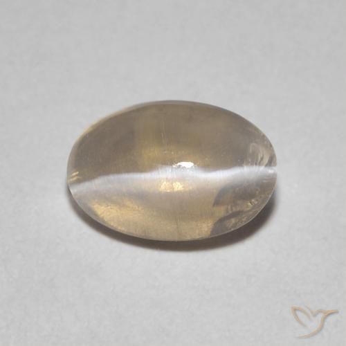 0.89ct Naturel Brun tortilla léger Sillimanite œil de chat, ovale, Transparent