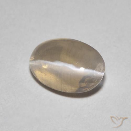 Sillimanite œil de chat Brun tortilla léger naturelle ovale, 0.89 ct, Transparent