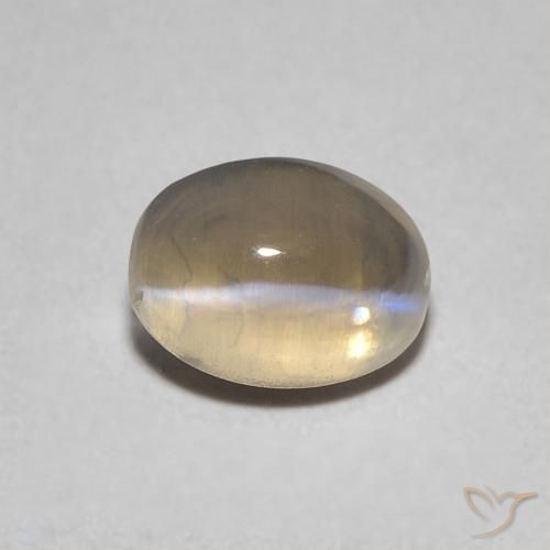 0.95ct Naturel Brun jaune léger Sillimanite œil de chat, ovale, Transparent