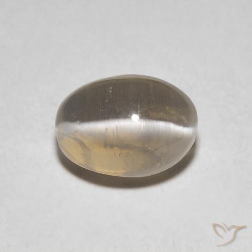 1.29ct Naturel Marron très clair Sillimanite œil de chat, ovale, Transparent
