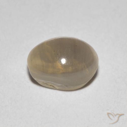 Sillimanite œil de chat Marron très clair naturelle ovale, 1.29 ct, Transparent