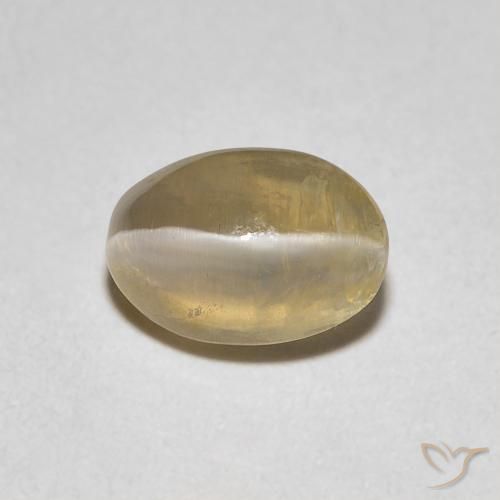 1.08ct Naturel Marron très clair Sillimanite œil de chat, ovale, Transparent