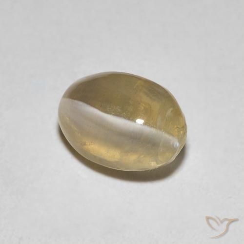 Sillimanite œil de chat Marron très clair naturelle ovale, 1.08 ct, Transparent