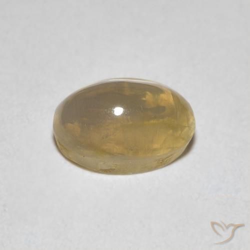 Sillimanite œil de chat Marron très clair naturelle ovale, 1.08 ct, Transparent