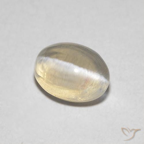 Sillimanite œil de chat Marron très clair naturelle ovale, 0.86 ct, Transparent