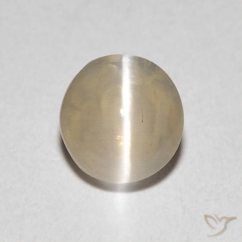 1.04ct Naturel Marron très clair Sillimanite œil de chat, ovale, Transparent