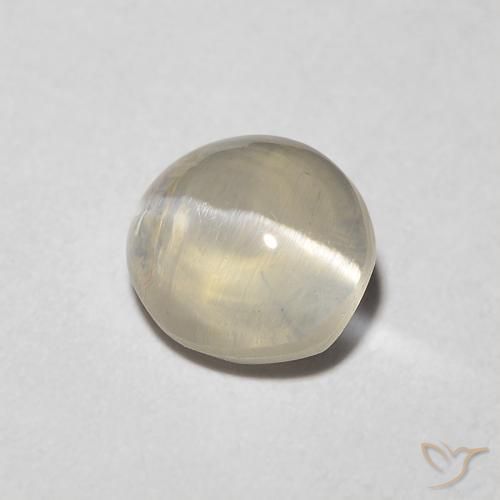 Sillimanite œil de chat Blanc chaud naturelle ovale, 1.08 ct, Transparent
