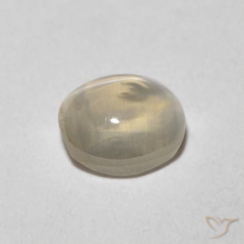 Sillimanite œil de chat Blanc chaud naturelle ovale, 1.08 ct, Transparent