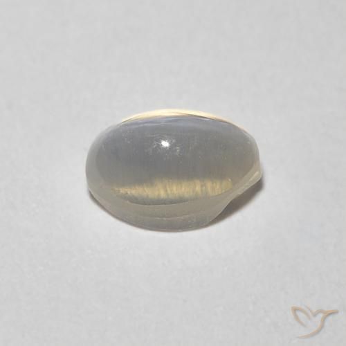 Sillimanite œil de chat Blanc chaud naturelle ovale, 0.81 ct, Transparent