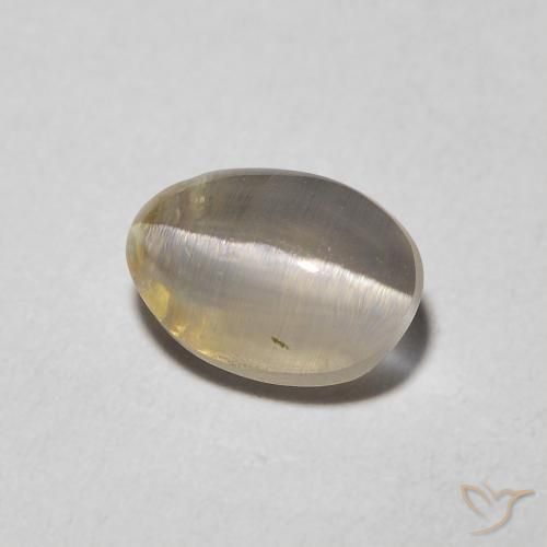 Sillimanite œil de chat Marron très clair naturelle ovale, 1.48 ct, Transparent