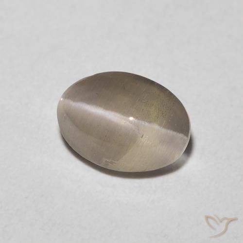 Sillimanite œil de chat Brun tortilla léger naturelle ovale, 0.92 ct, Transparent