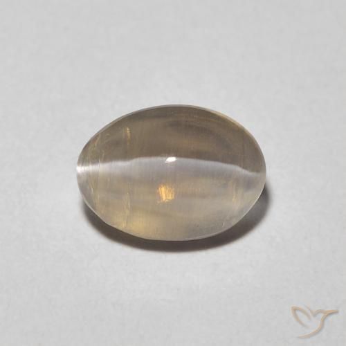 1.23ct Naturel Marron très clair Sillimanite œil de chat, ovale, Transparent