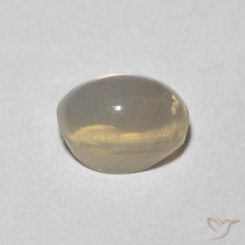 Sillimanite œil de chat Gris très clair naturelle ovale, 1.16 ct, Transparent