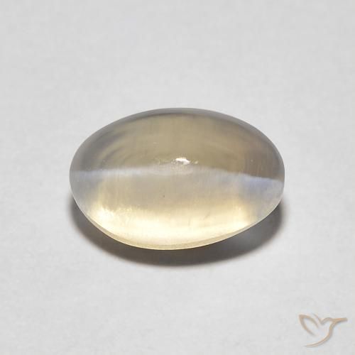 1.44ct Naturel Brun jaune léger Sillimanite œil de chat, ovale, Transparent
