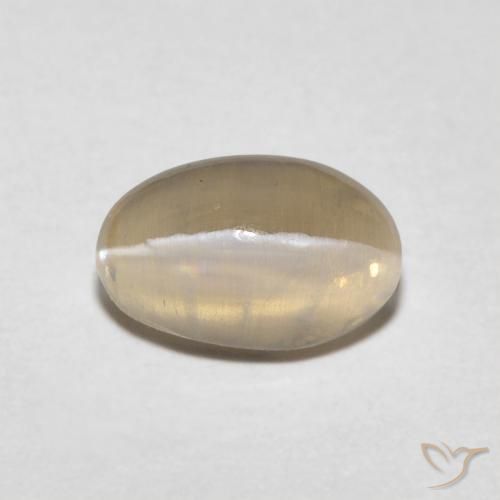 0.97ct Naturel Marron très clair Sillimanite œil de chat, ovale, Transparent