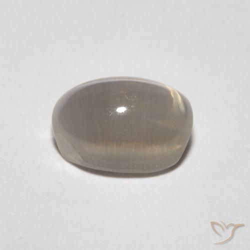 Sillimanite œil de chat Brun moyen naturelle ovale, 1.23 ct, Transparent