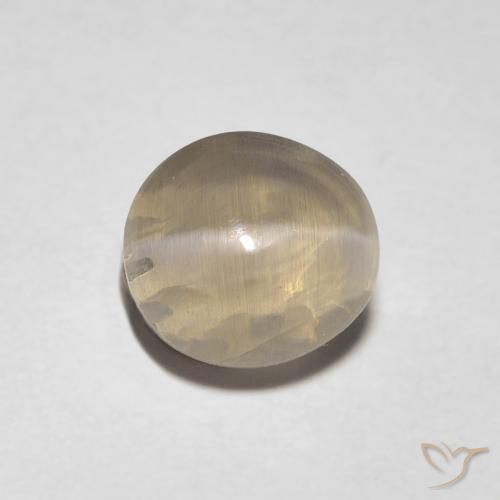 1.31ct Naturel Marron très clair Sillimanite œil de chat, ovale, Transparent