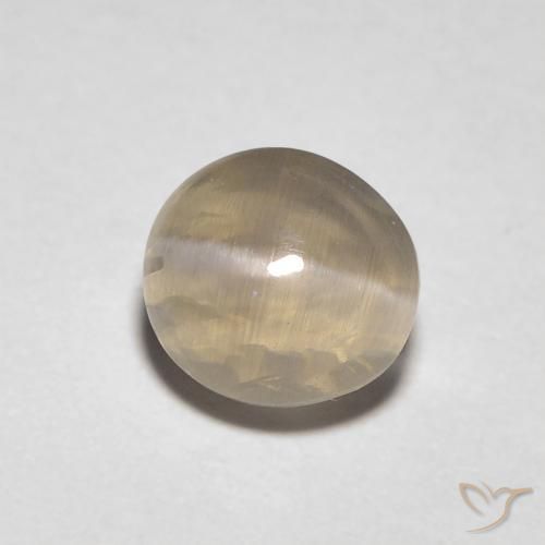 Sillimanite œil de chat Marron très clair naturelle ovale, 1.31 ct, Transparent