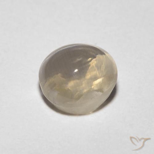 Sillimanite œil de chat Marron très clair naturelle ovale, 1.31 ct, Transparent