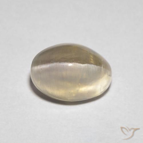 1.30ct Naturel Brun jaune léger Sillimanite œil de chat, ovale, Transparent