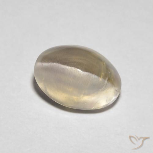 Sillimanite œil de chat Brun jaune léger naturelle ovale, 1.30 ct, Transparent