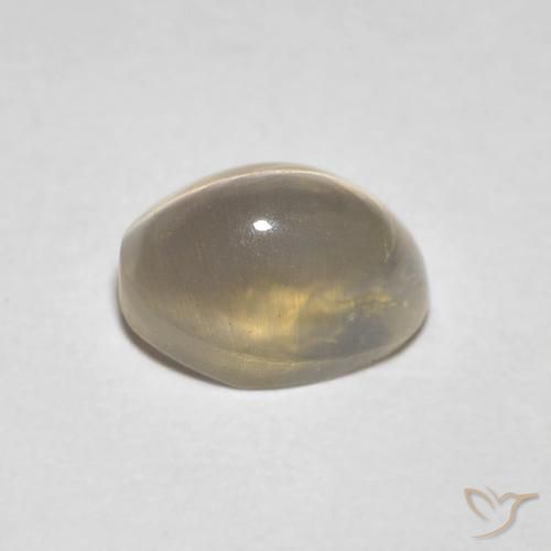 Sillimanite œil de chat Brun jaune léger naturelle ovale, 1.30 ct, Transparent