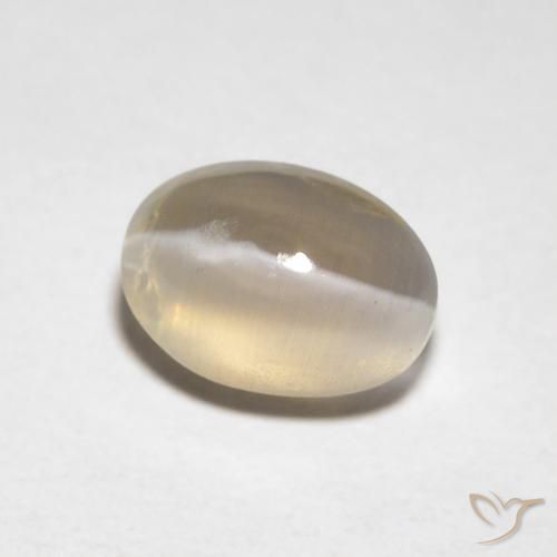 Sillimanite œil de chat Brun tortilla léger naturelle ovale, 0.98 ct, Transparent