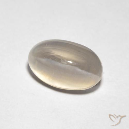 Sillimanite œil de chat Medium Light-Brown naturelle ovale, 1.34 ct, Transparent