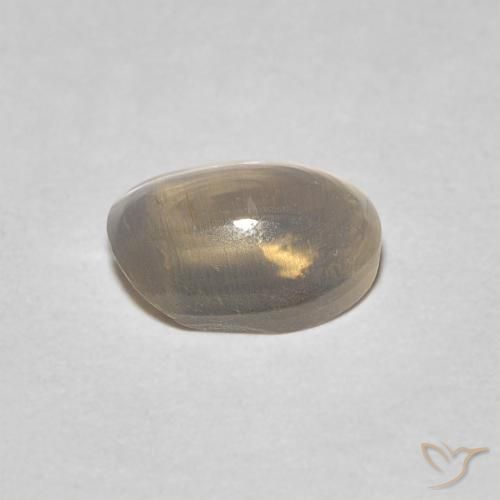 Sillimanite œil de chat Brun jaune léger naturelle ovale, 0.93 ct, Transparent