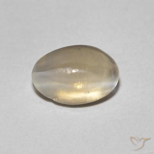 1.08ct Naturel Brun tortilla léger Sillimanite œil de chat, ovale, Transparent