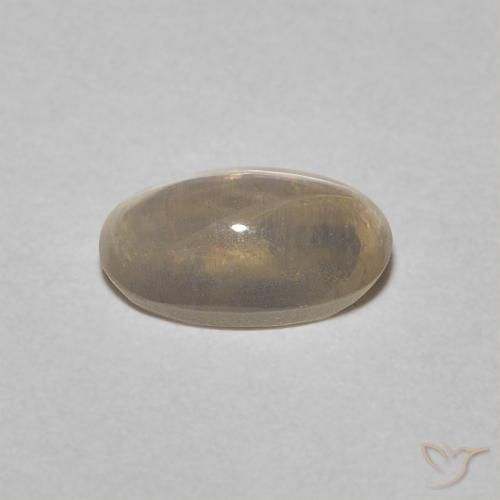 Sillimanite œil de chat Brun jaune léger naturelle Coupe ovale, 0.76 ct, Transparent
