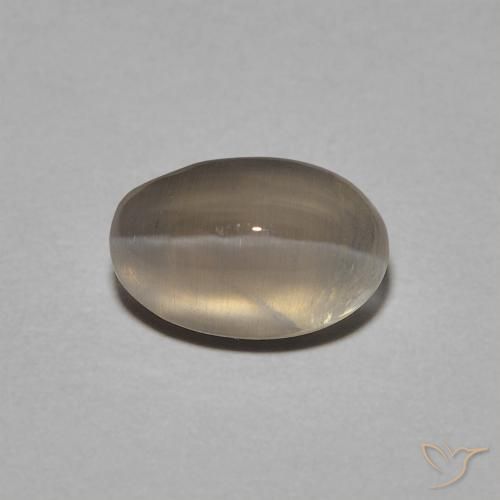 1.40ct Naturel Marron très clair Sillimanite œil de chat, ovale, Transparent