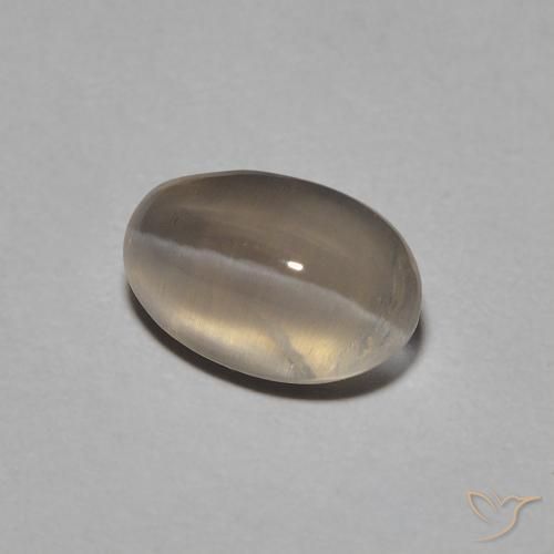 Sillimanite œil de chat Marron très clair naturelle ovale, 1.40 ct, Transparent