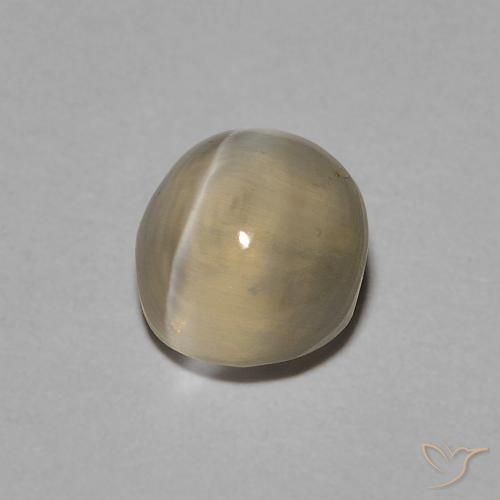 Sillimanite œil de chat Brun jaune léger naturelle ovale, 1.22 ct, Transparent