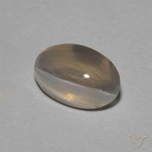 Sillimanite œil de chat Brun moyen naturelle ovale, 1.05 ct, Transparent