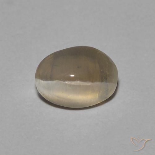 0.81ct Naturel Brun jaune léger Sillimanite œil de chat, ovale, Transparent