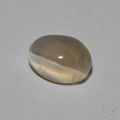 Sillimanite œil de chat Brun jaune léger naturelle ovale, 0.81 ct, Transparent