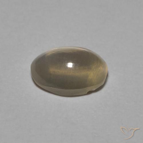 Sillimanite œil de chat Brun jaune léger naturelle ovale, 0.81 ct, Transparent