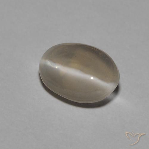 Sillimanite œil de chat Brun jaune léger naturelle ovale, 1.05 ct, Transparent