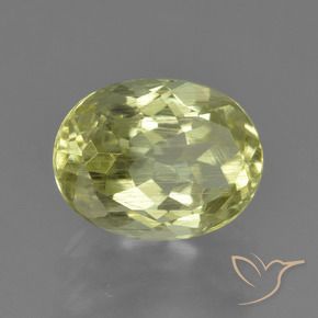 Sillimanite Jaune verdâtre naturelle ovale, 1.98 ct, VS