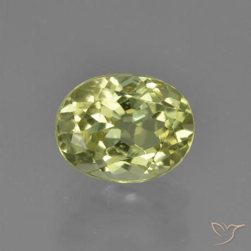 2.09ct Naturel Vert jaunâtre Sillimanite, ovale, VVS-VS