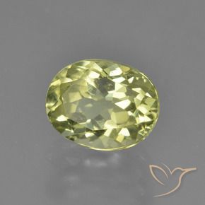 Sillimanite Vert jaunâtre naturelle ovale, 2.09 ct, VVS-VS