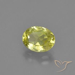 Sillimanite Jaune citron naturelle ovale, 1.38 ct, VS-SI