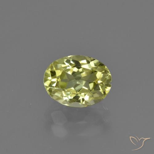 1.58ct Naturel Vert jaune Sillimanite, ovale, VS