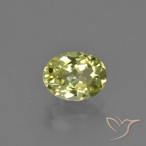 Sillimanite Vert jaune naturelle ovale, 1.58 ct, VS