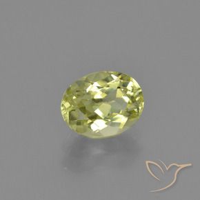 Sillimanite Jaune verdâtre naturelle ovale, 1.33 ct, VS-SI