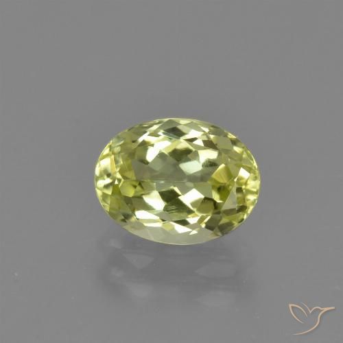 1.55ct Naturel Vert jaunâtre Sillimanite, ovale, VVS